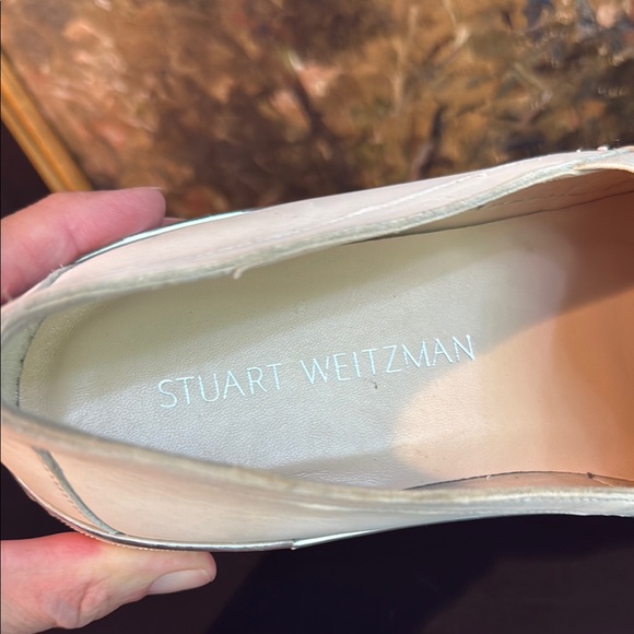 $498 Stuart Weitzman Cream White Crystal Pearl Sneakers Size 8.5 - Picture 10 of 11